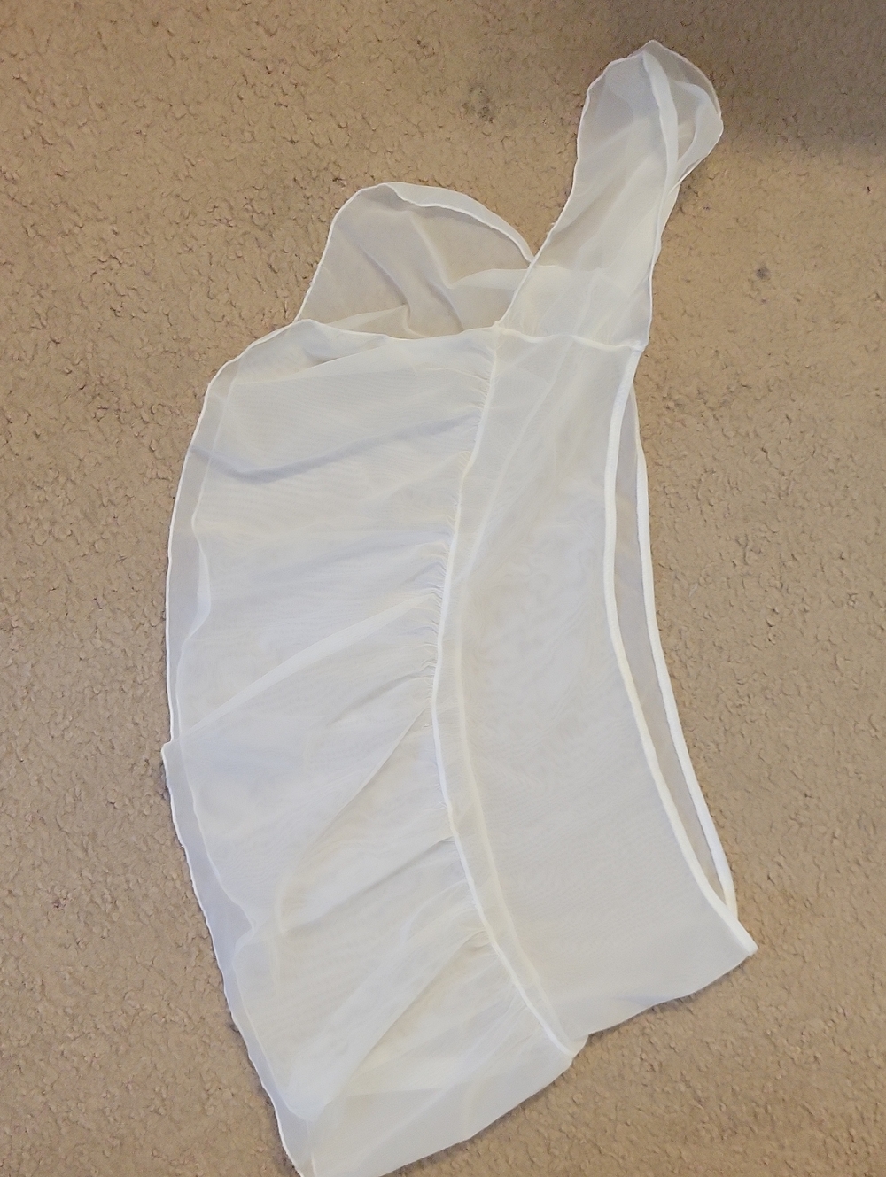 White Sheer Ruffle Cover Up